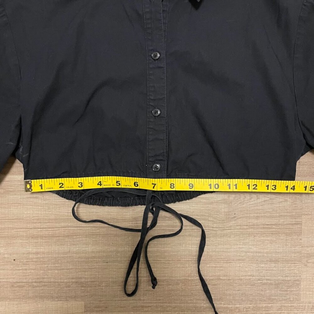 Matthew Bruch cropped tied button-up top - Picture 9 of 12